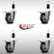 Service Caster 3.5'' SS Thermoplastic Rubber Swivel 1-3/8'' Expanding Stem Caster Set Total Lock Brake, 4PK SCC-SSEXTTL20S3514-TPRB-138-4 - alternate 3